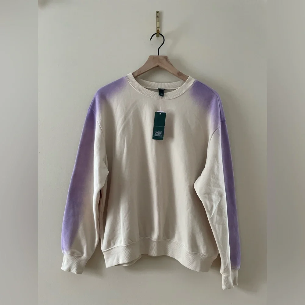 WILD FABLE Ombré Dip Tie Dye Crewneck Pullover Sweatshirt Size Small NWT - Picture 2 of 7
